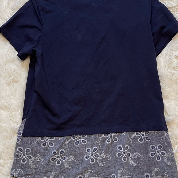 Jing Yang‎ Butterfly Floral Layered V‑Neck Top Boho Chic Resort Wear Size Medium - Picture 4 of 10